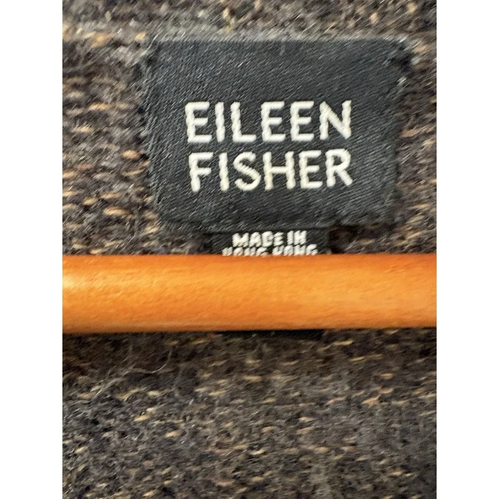Eileen Fisher Cardigan Women's Sz Small Wool Open Front Brown